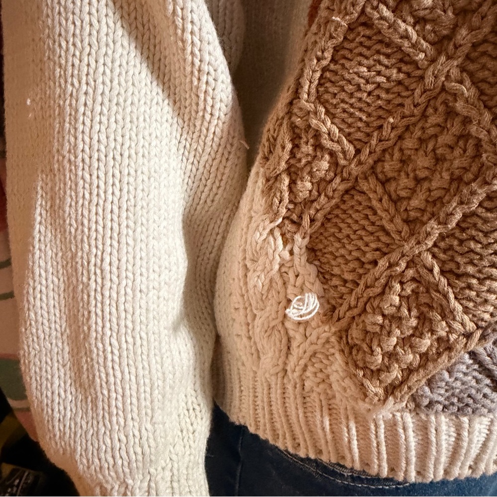 Vintage Western Connection Patchwork Cable Knit S… - image 4